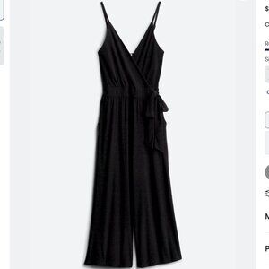 Kaileigh Rica Knit Crop Jumpsuit, Black, S, EUC